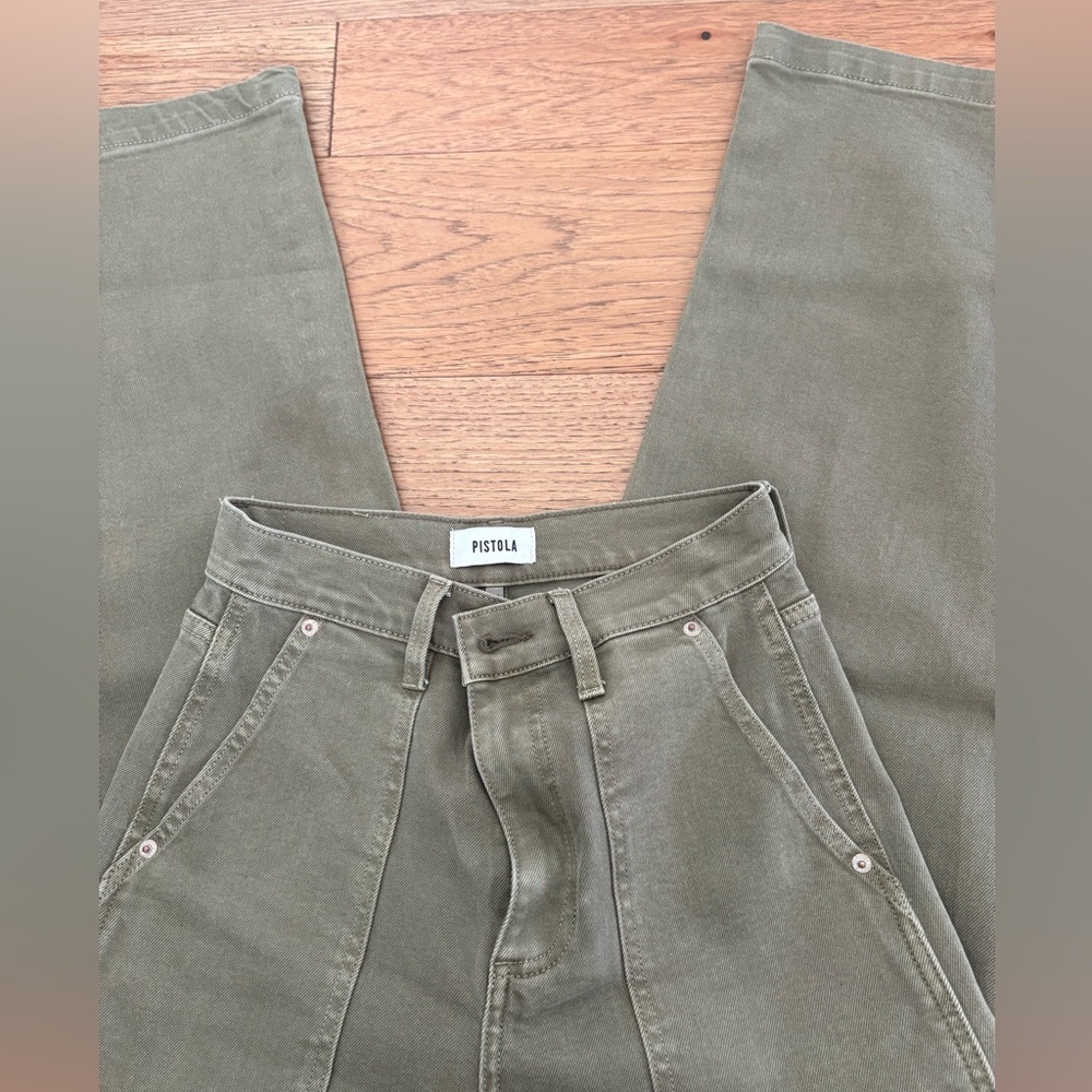 Pistola Olive Green Barrel Utility Jeans